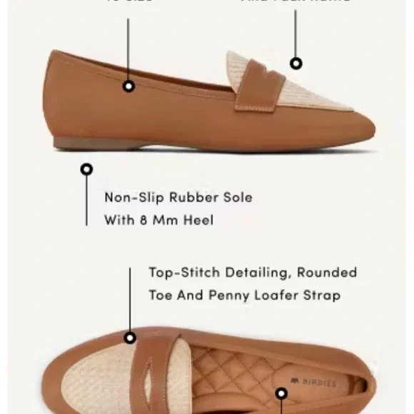 Women’s Birdies Vesper Loafers in Cappuccino Leather, size 9, NWOT/box - Picture 14 of 14